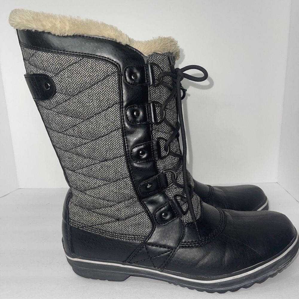 JBU Womens Lorna Closed Toe Mid-Calf Fashion Boots, Herringbone‎ Black, Size 9.5